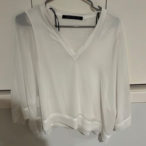 White flare sleeve blouse